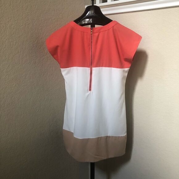 LuLus Flying Tri-Colors Coral Block Dress sz med - Picture 9 of 11
